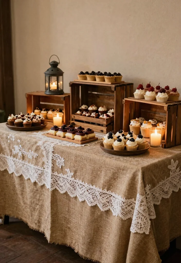 17 Wedding Cake Display Ideas: Stunning Dessert Tables - 16. Rustic Cake Table Decor 1