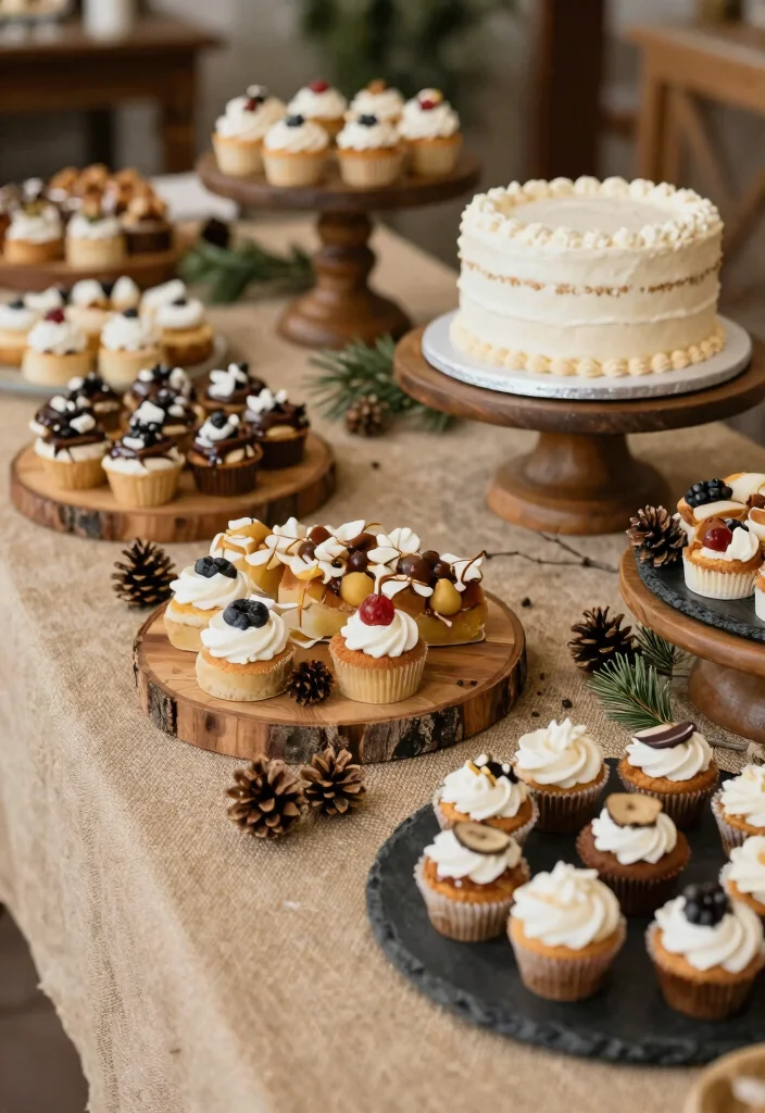 17 Wedding Cake Display Ideas: Stunning Dessert Tables - 3. Rustic Table Settings 1