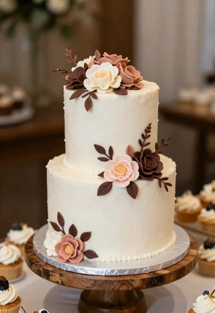 17 Wedding Cake Display Ideas: Stunning Dessert Tables - 5. Edible Cake Toppers 1