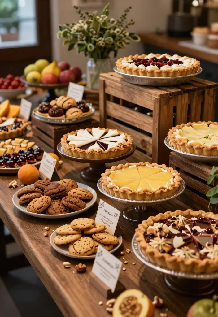 17 Wedding Cake Display Ideas: Stunning Dessert Tables - 7. Rustic Dessert Bars 1