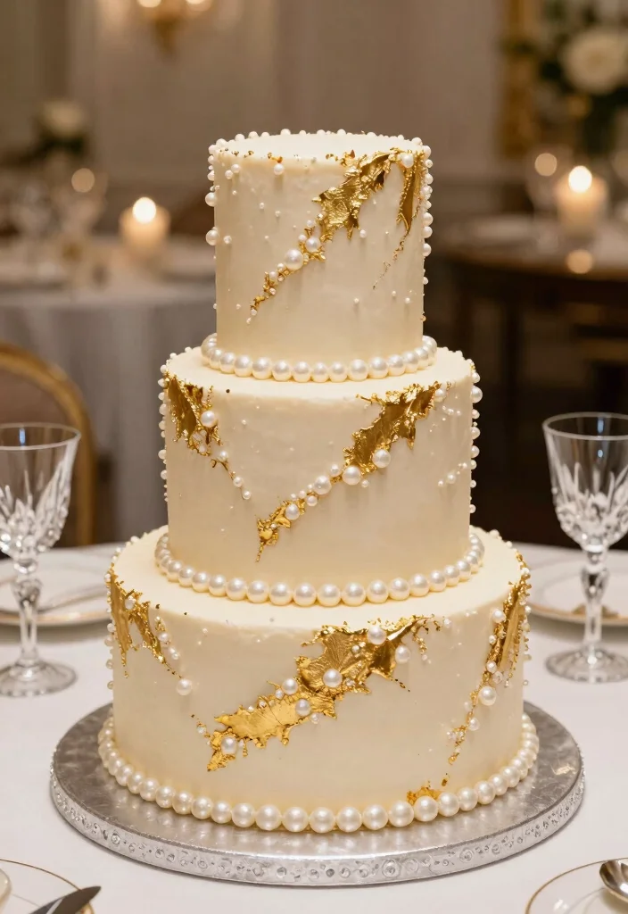 18 3 Tier Wedding Cake Ideas: Classic, Elegant Heights - 12. Champagne Cake with Bubbly Buttercream 1