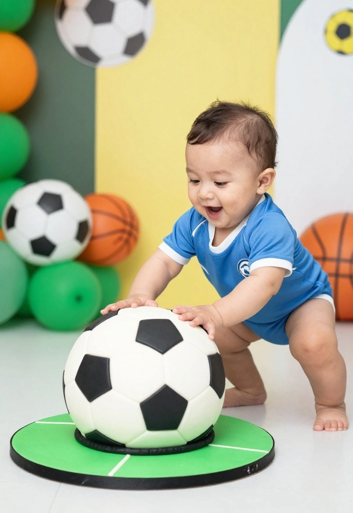 18 Baby Boy Cake Smash Ideas: Adorable Messy Moments - 6. Sports Fanatic 1