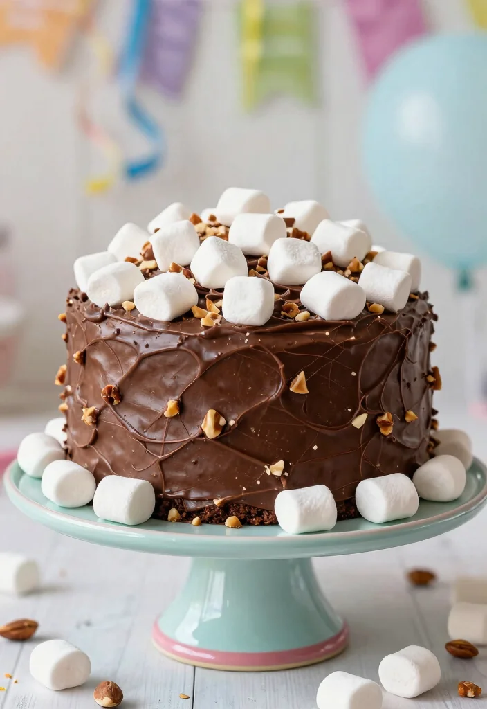 18 Birthday Chocolate Cake Ideas: Rich Classic Favorites - 6. Rocky Road Chocolate Cake 1