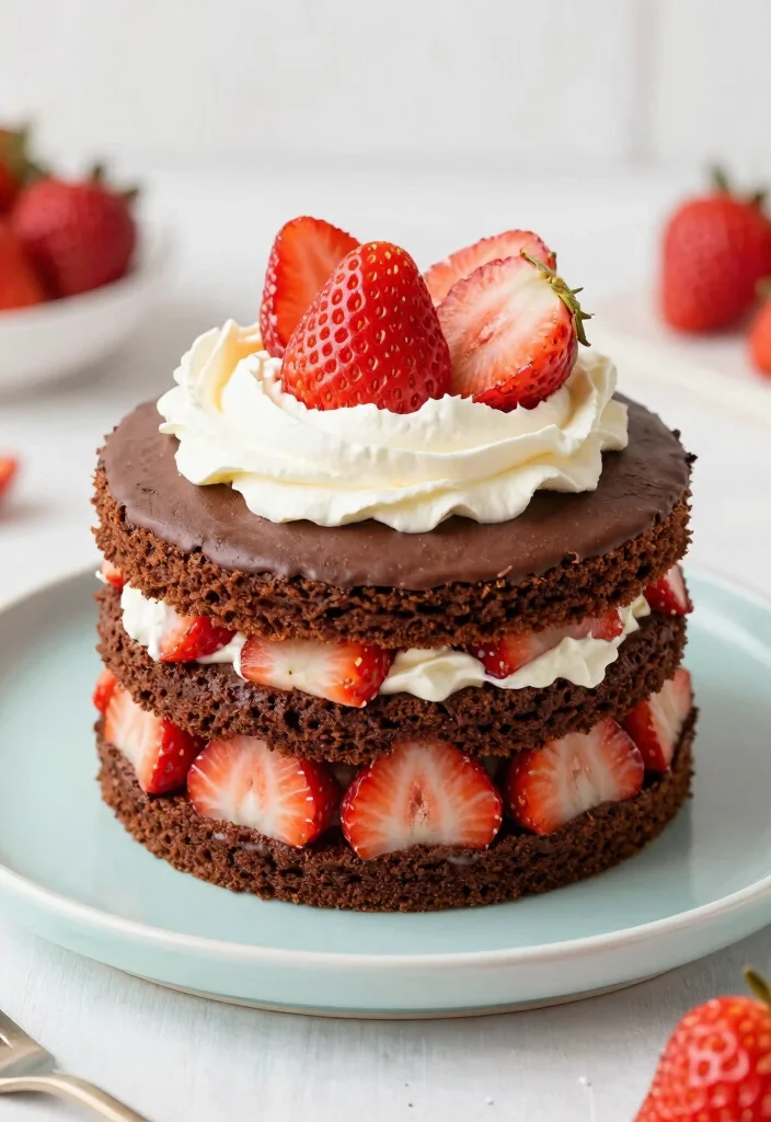 18 Chocolate Cake Moist Ideas Bakery Style Texture - 7. Chocolate Strawberry Shortcake 1