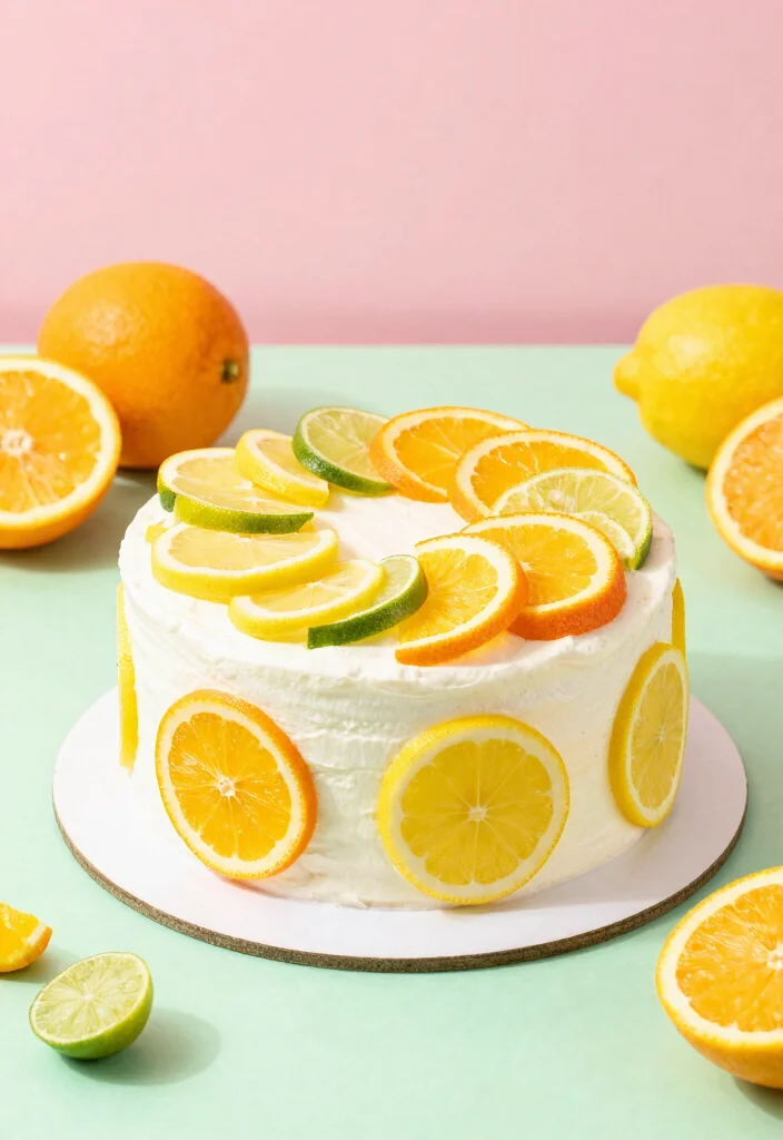 18 Colorful Birthday Cake Ideas: Bright Happy Designs - 18. Citrus Celebration Cake 1