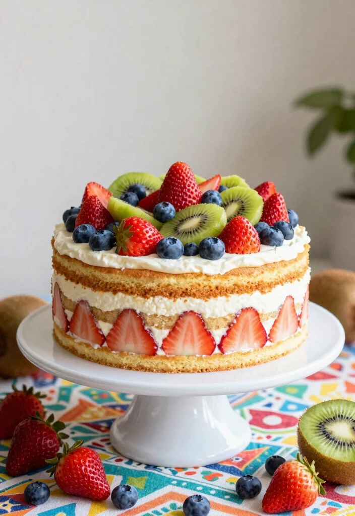 18 Colorful Birthday Cake Ideas: Bright Happy Designs - 2. Fruity Layer Cake 1