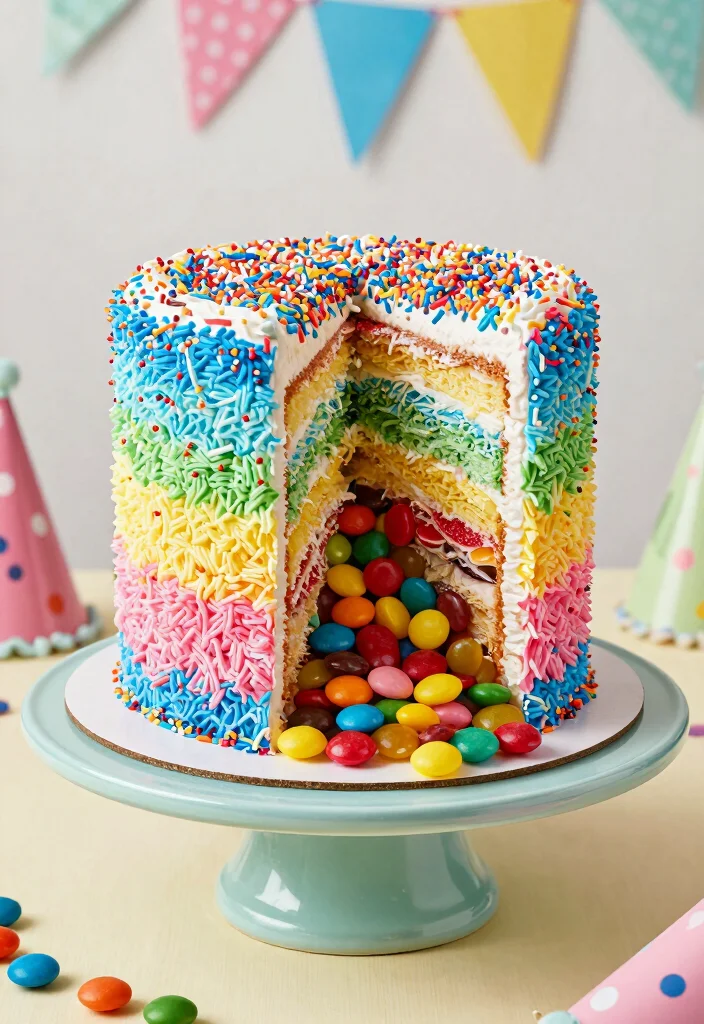 18 Colorful Birthday Cake Ideas: Bright Happy Designs - 8. Pinata Cake 1