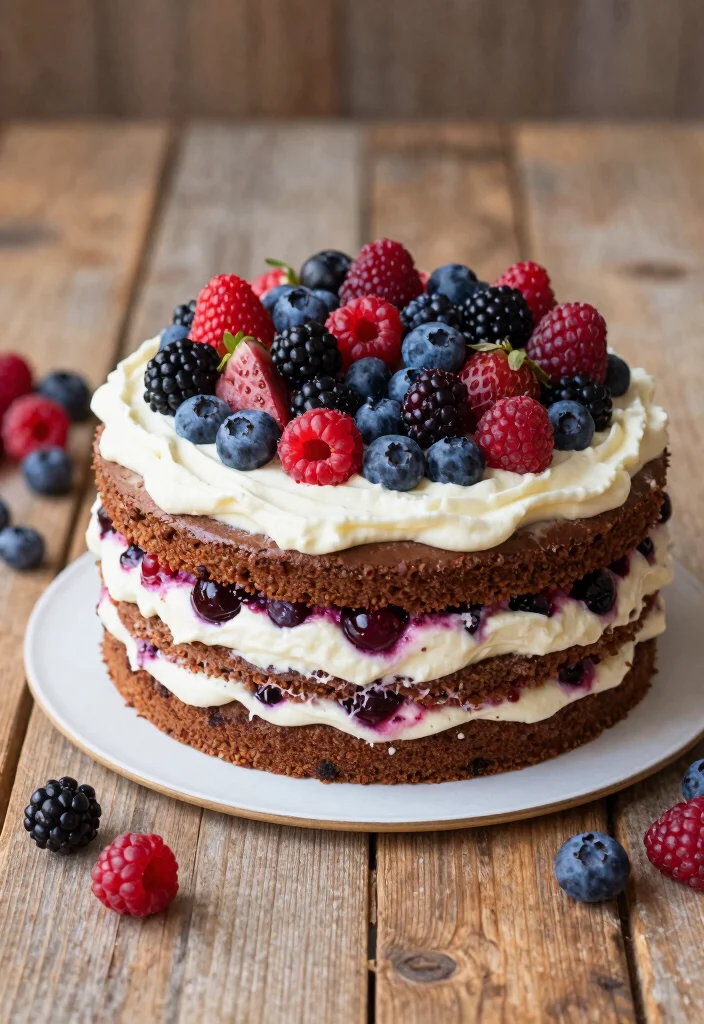 18 Colorful Birthday Cake Ideas: Bright Happy Designs - 9. Chocolate Berry Cake 1