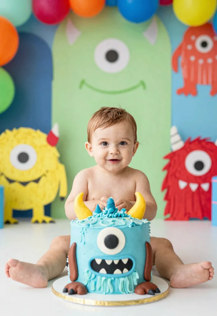 18 DIY Cake Smash Ideas: Easy, Budget-Friendly Fun - 13. Loveable Monsters 1