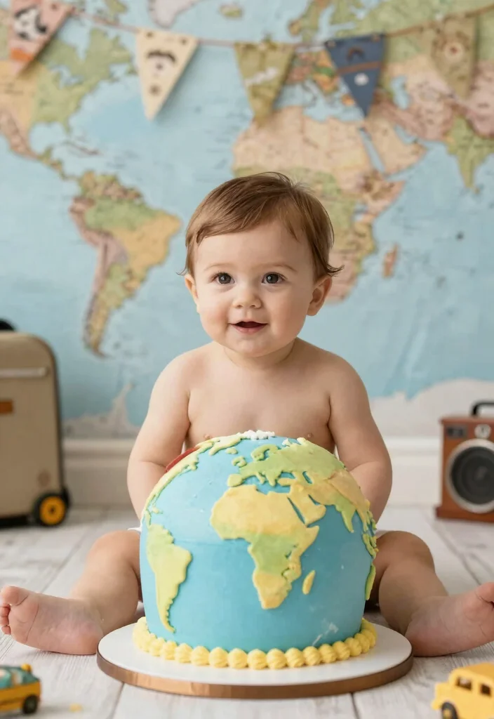 18 DIY Cake Smash Ideas: Easy, Budget-Friendly Fun - 15. Travel the World 1