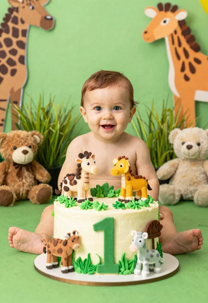 18 DIY Cake Smash Ideas: Easy, Budget-Friendly Fun - 4. Sweet Safari 1