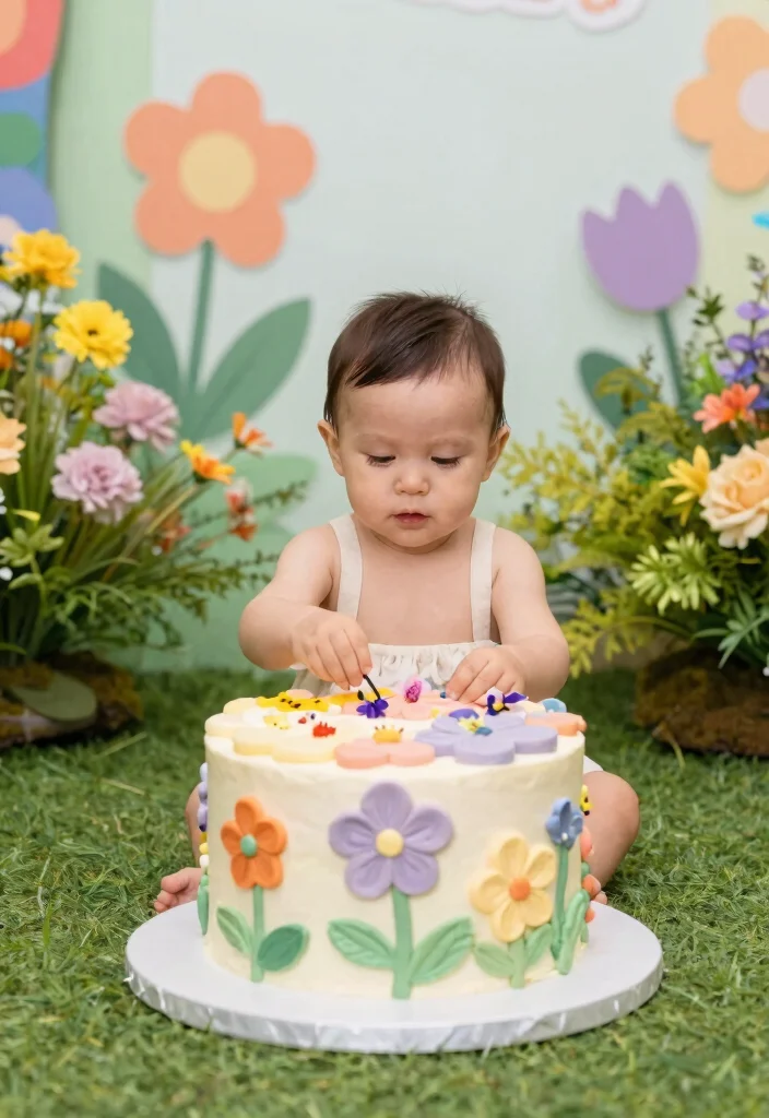 18 DIY Cake Smash Ideas: Easy, Budget-Friendly Fun - 6. Garden Party 1