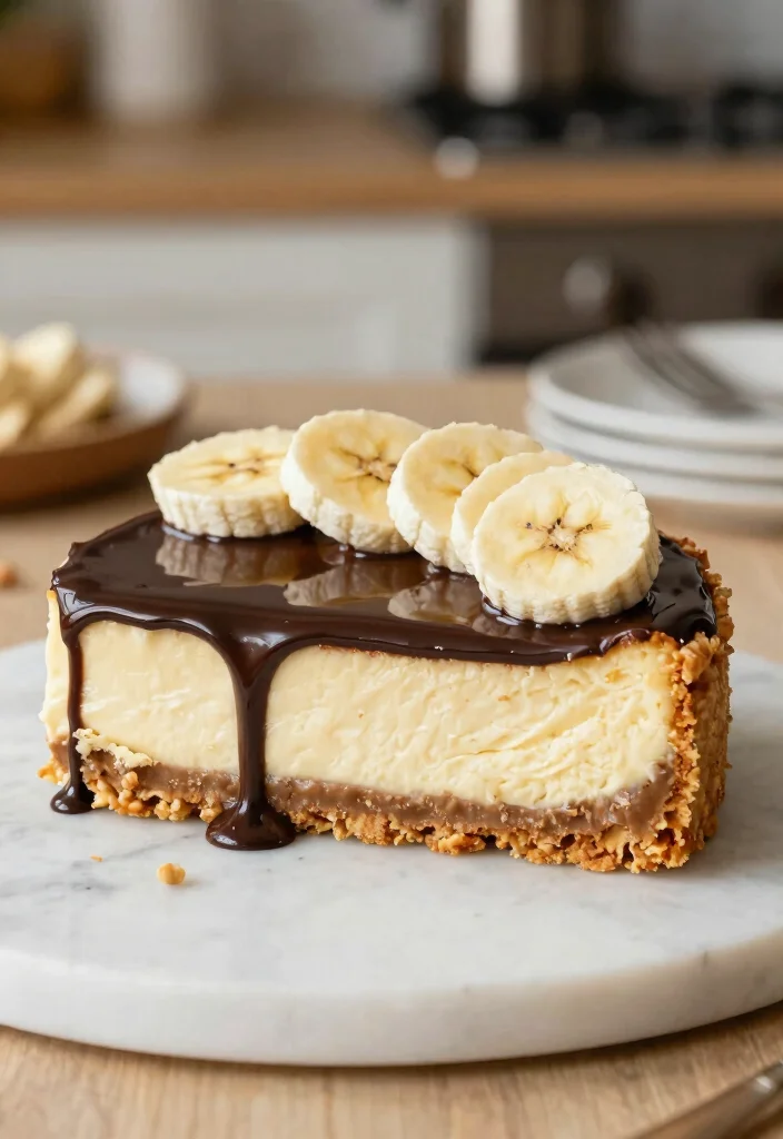 18 Peanut Butter Cheesecake Recipes: Rich Nutty Desserts - 13. Peanut Butter Cheesecake with Banana 1
