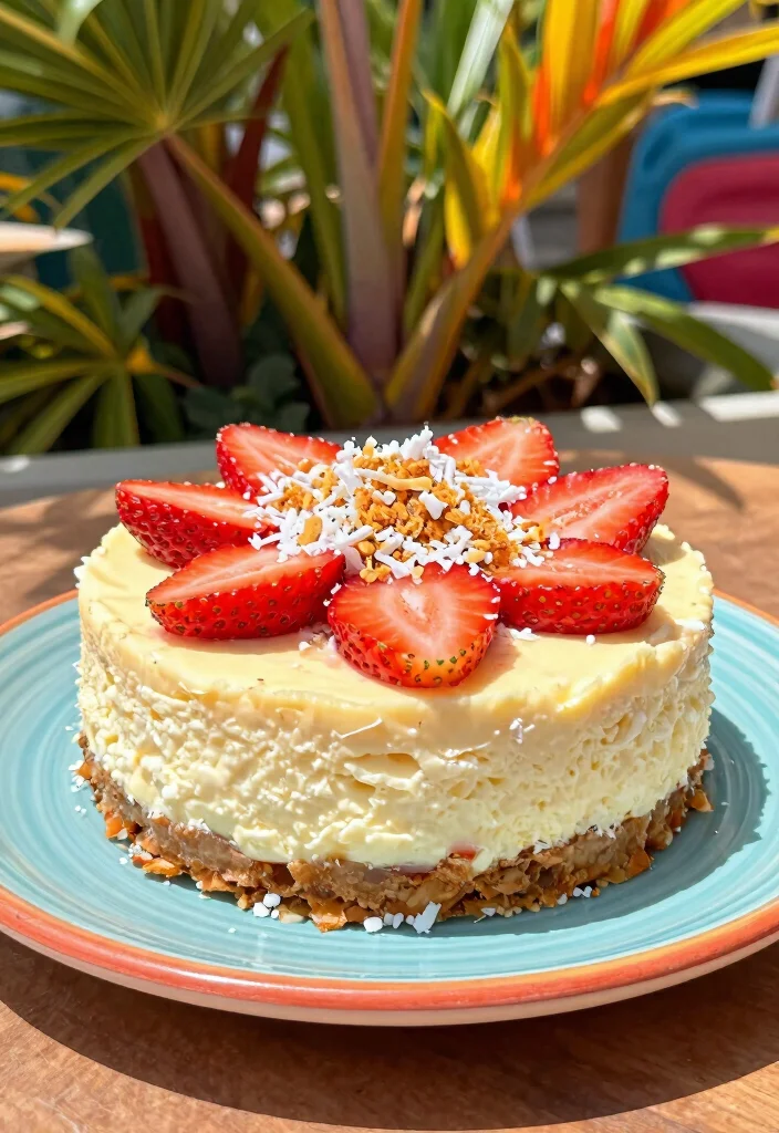 18 Strawberry Crunch Cheesecake Ideas: Creamy Crispy Layers - 14. Strawberry Coconut Crunch Cheesecake 1