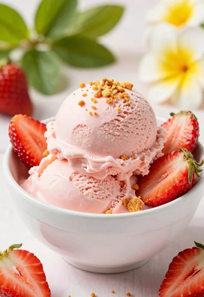 18 Strawberry Crunch Cheesecake Ideas: Creamy Crispy Layers - 16. Strawberry Cheesecake Ice Cream 1