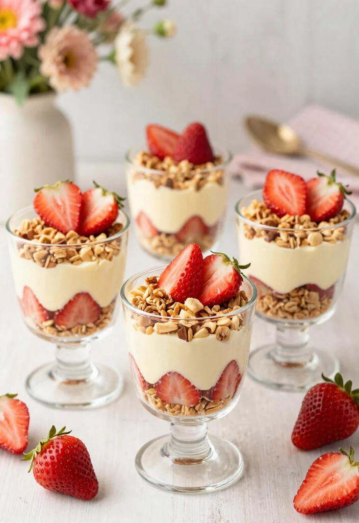 18 Strawberry Crunch Cheesecake Ideas: Creamy Crispy Layers - 17. Strawberry Crunch Cheesecake Parfaits 1
