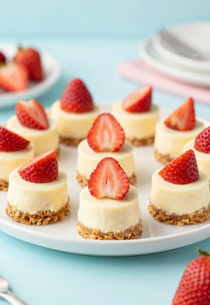 18 Strawberry Crunch Cheesecake Ideas: Creamy Crispy Layers - 18. Strawberry Crunch Cheesecake Bites 1
