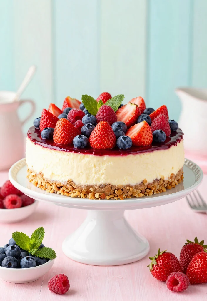 18 Strawberry Crunch Cheesecake Ideas: Creamy Crispy Layers - 3. Berry Blast Crunch Cheesecake 1