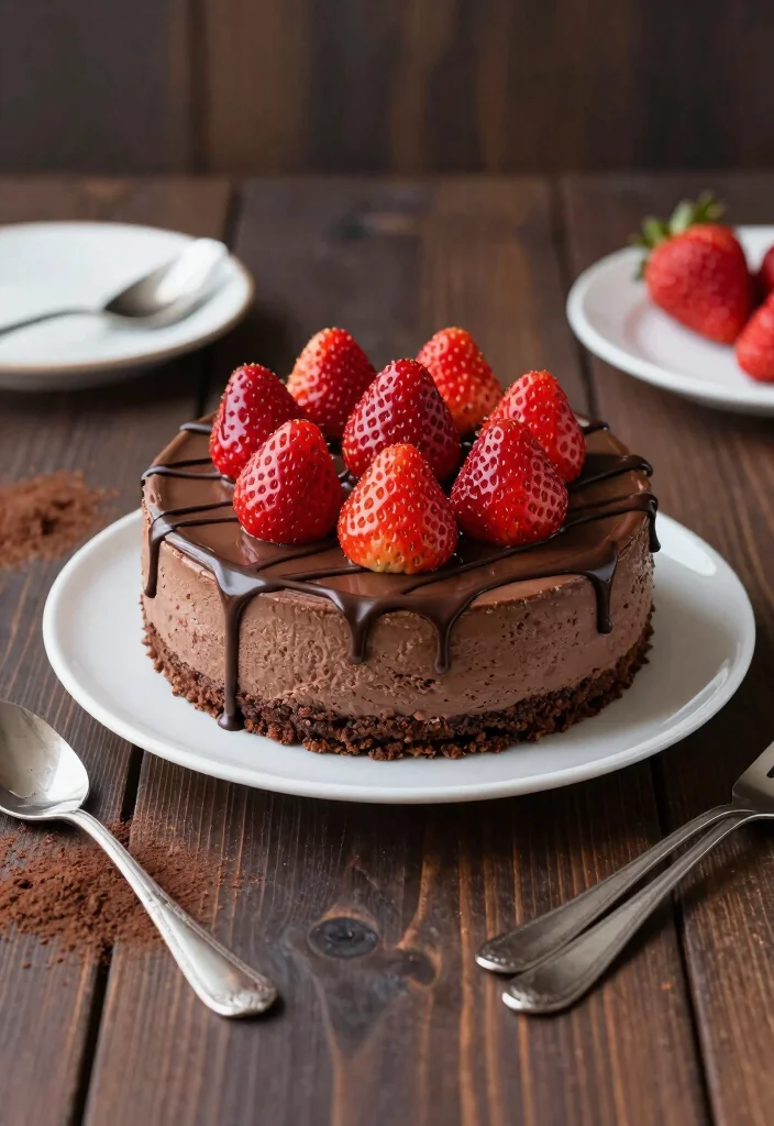 18 Strawberry Crunch Cheesecake Ideas: Creamy Crispy Layers - 4. Chocolate Strawberry Crunch Cheesecake 1