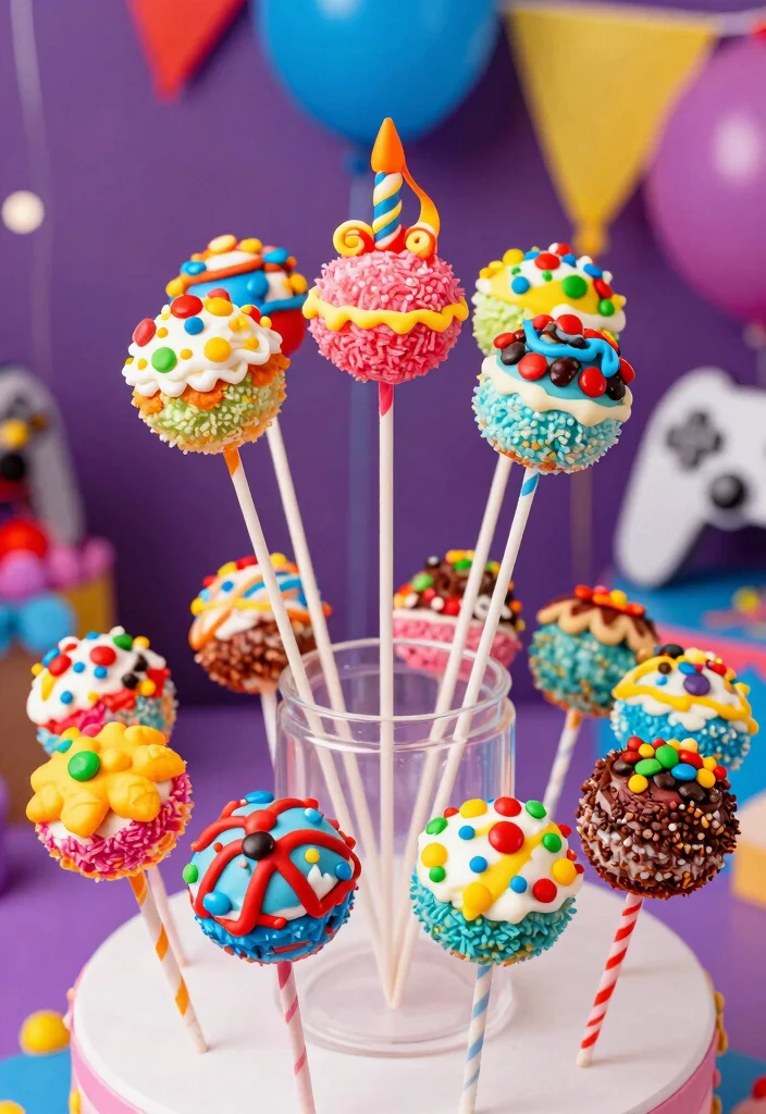18 Super Mario Cake Pops Ideas Gamer Party Hit - 17. Piñata Cake Pops 1
