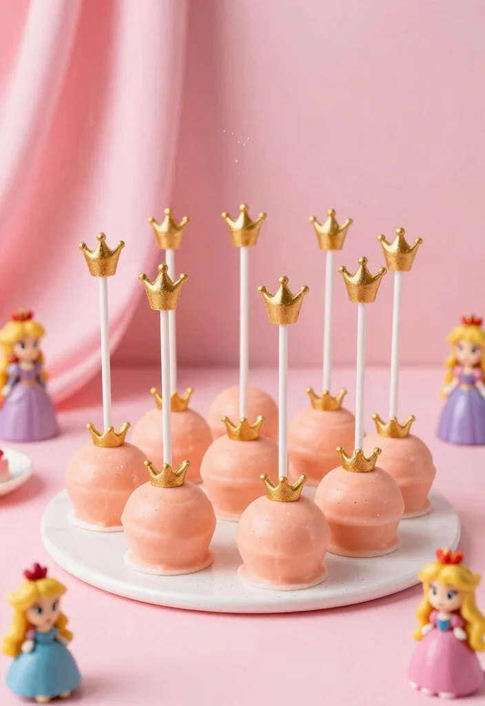 18 Super Mario Cake Pops Ideas Gamer Party Hit - 2. Princess Peach Cake Pops 1