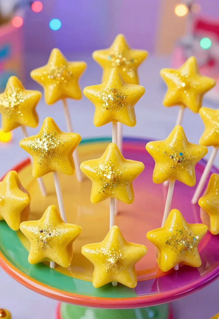 18 Super Mario Cake Pops Ideas Gamer Party Hit - 4. Super Star Cake Pops 1