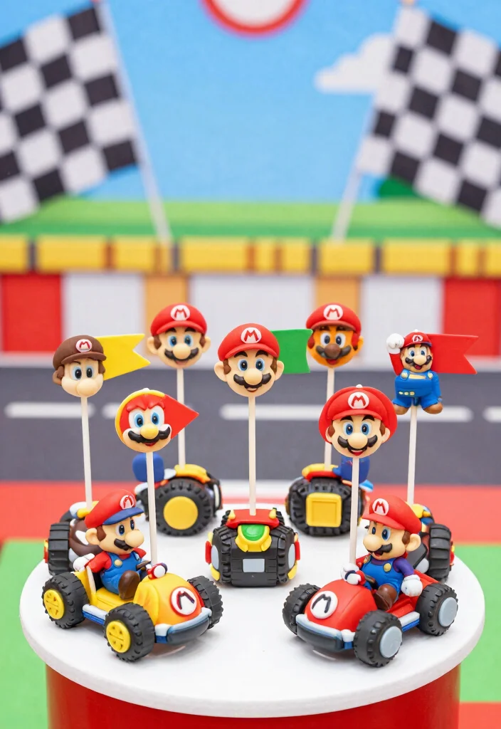 18 Super Mario Cake Pops Ideas Gamer Party Hit - 8. Mario Kart Cake Pops 1