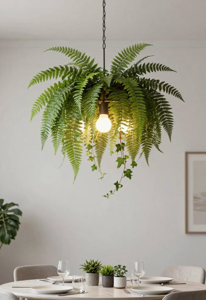 15 Chandelier With Flowers Ideas That Look Dreamy & Elegant - 4. Minimalist Greenery Focus 1