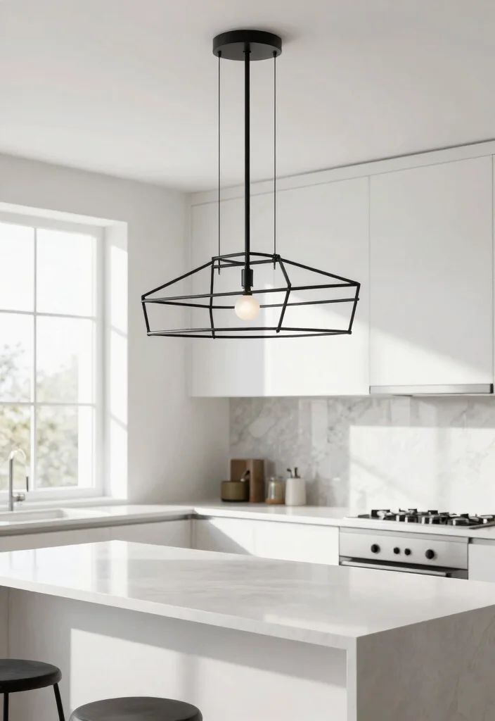 15 Modern Kitchen Chandelier Ideas With Statement Glow - 1. Minimalist Metal Marvels 1