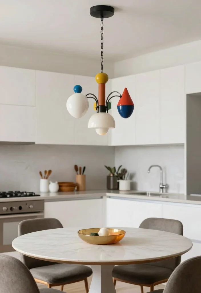 15 Modern Kitchen Chandelier Ideas With Statement Glow - 14. Retro Style Lighting 1