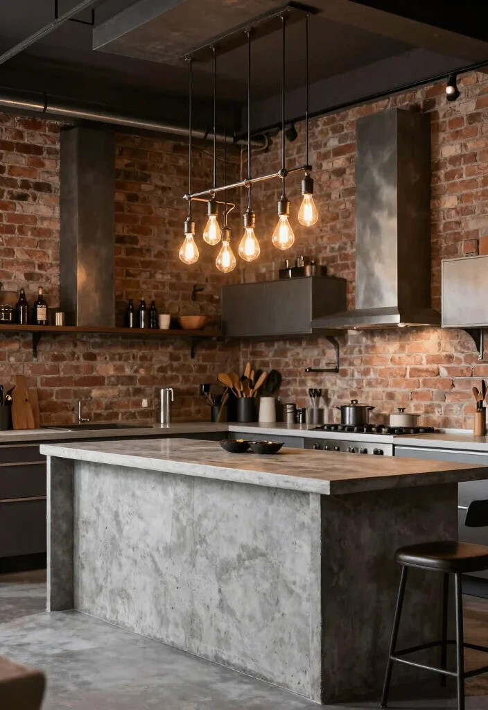 15 Modern Kitchen Chandelier Ideas With Statement Glow - 4. Industrial Chic Fixtures 1