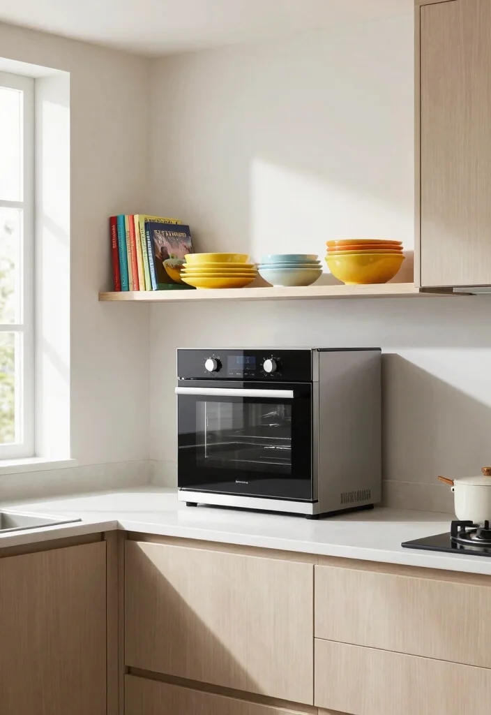 15 OTG Unit in Kitchen Ideas With Smart Placement - 1. Floating Shelves and OTG Unit 1