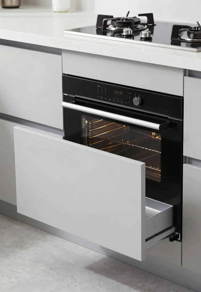 15 OTG Unit in Kitchen Ideas With Smart Placement - 12. Hidden OTG in Drawer 1