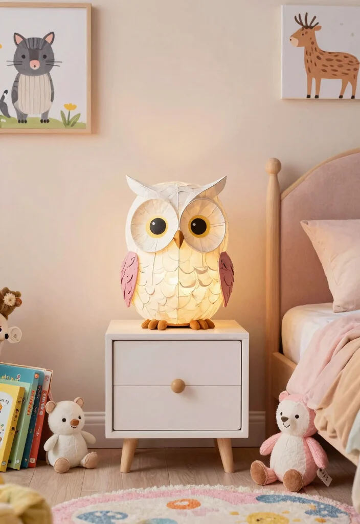 15 Paper Mache Lamp Ideas With Artistic DIY Charm - 1. Whimsical Animal Faces 1