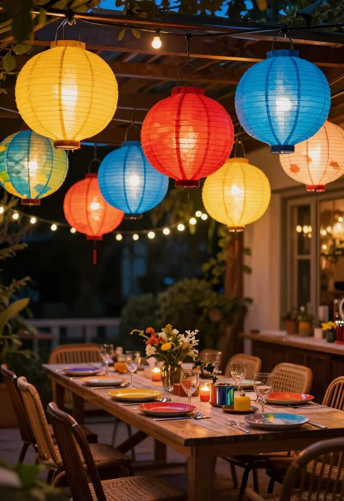 15 Paper Mache Lamp Ideas With Artistic DIY Charm - 5. Colorful Lanterns 1