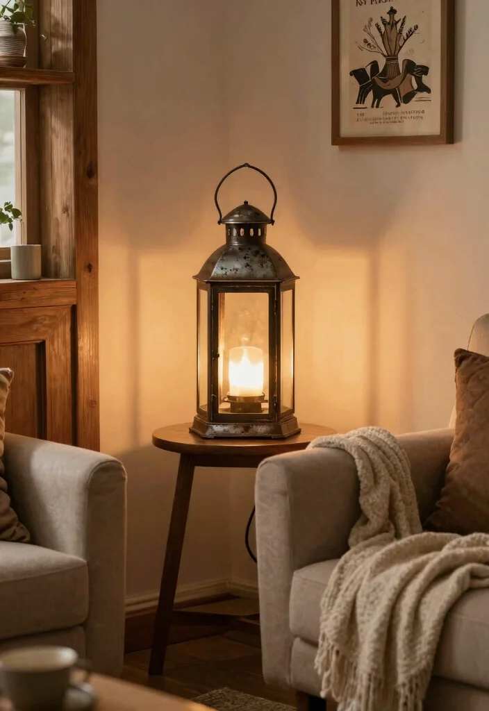 15 Retro Table Lamp Ideas With Vintage Flair - 15. Rustic Lantern Table Lamps 1