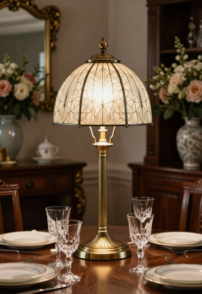 15 Retro Table Lamp Ideas With Vintage Flair - 3. Art Deco Inspired Lamp 1