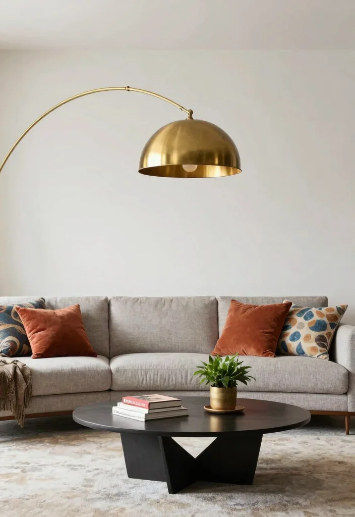 15 Retro Table Lamp Ideas With Vintage Flair - 6. Mid-Century Modern Arc Lamp 1