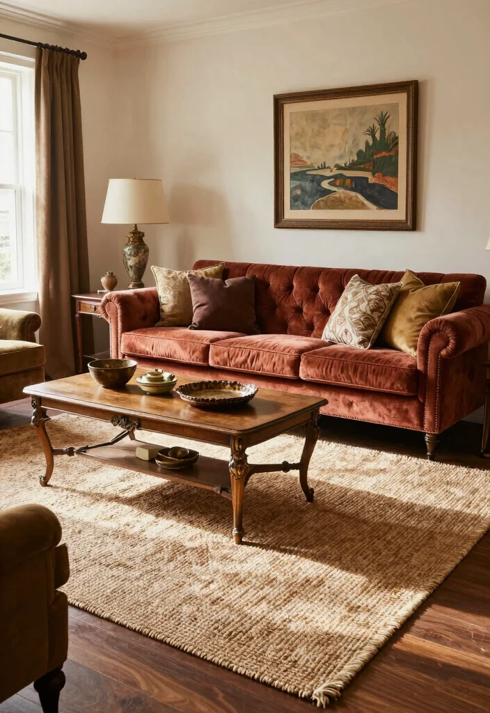 16 Jute Carpet Living Room Ideas With Cozy Natural Texture - 10. Traditional Elegance with Jute 1