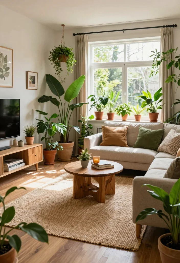 16 Jute Carpet Living Room Ideas With Cozy Natural Texture - 15. Outdoor-Inspired Living with Jute 1