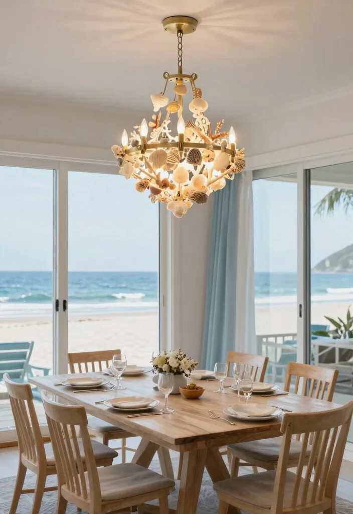 16 Plug In Chandelier Ideas With Easy Elegant Lighting - 11. Coastal Shell Chandelier 1