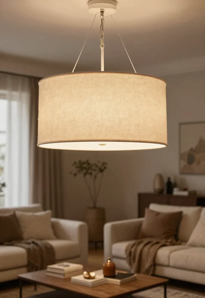 16 Plug In Chandelier Ideas With Easy Elegant Lighting - 14. Soft Fabric Shade Chandelier 1