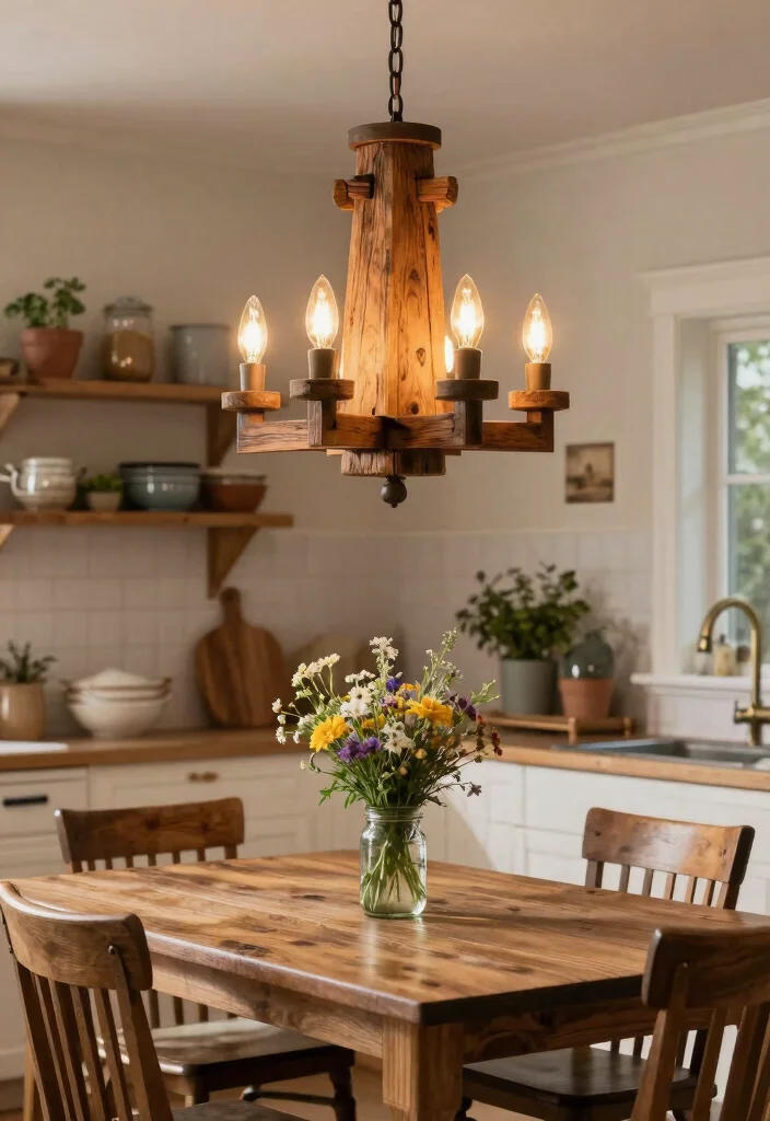 16 Plug In Chandelier Ideas With Easy Elegant Lighting - 7. Rustic Wooden Chandelier 1