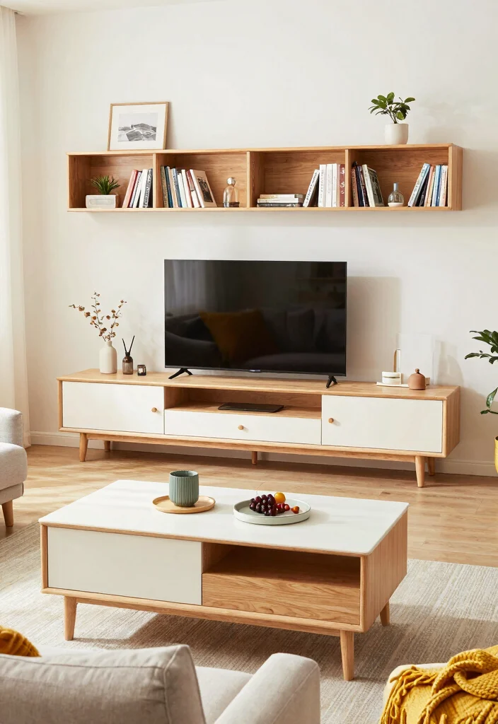 16 TV and Bookshelf Wall Ideas With Smart Layout - 16. Multi-Functional Furniture Solutions 1