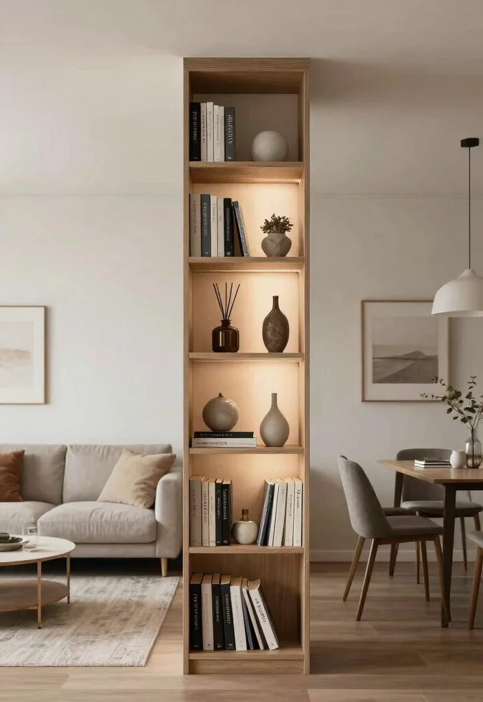 16 TV and Bookshelf Wall Ideas With Smart Layout - 5. Bookcase as a Room Divider 1