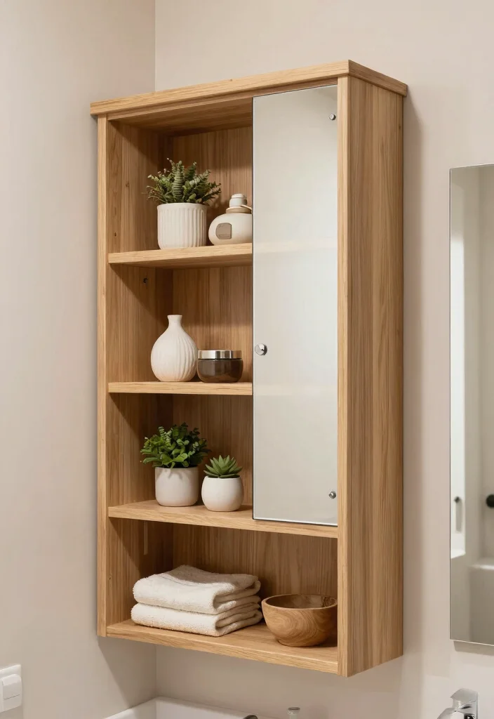 17 Mirror Cupboard Bathroom Ideas With Hidden Storage - 13. Combination of Mirrors and Shelves 1
