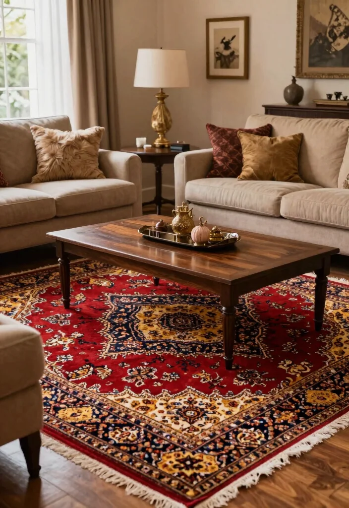 17 Red Carpet Home Decor Ideas With Glam Hollywood Vibes - 6. Luxurious Rugs 1