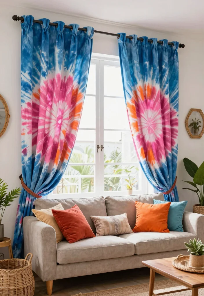 17 Sliding Door Curtains 2026 Trending Ideas That Flow Beautifully - 11. Tie-Dye Patterns: Boho Vibes 1