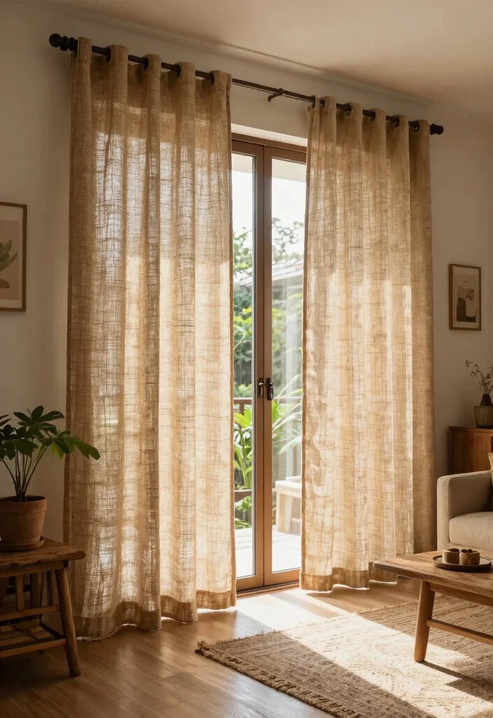 17 Sliding Door Curtains 2026 Trending Ideas That Flow Beautifully - 14. Natural Textures: Earthy Tones 1