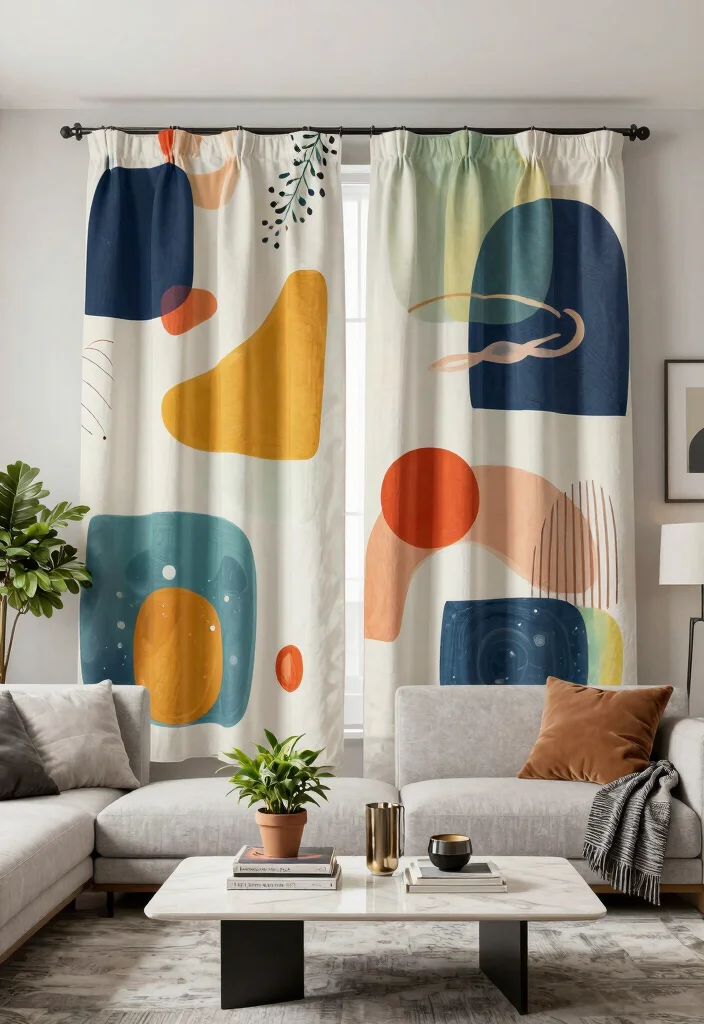 17 Sliding Door Curtains 2026 Trending Ideas That Flow Beautifully - 15. Artistic Prints: Creative Flourish 1